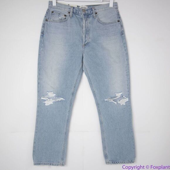 NEW Agolde Riley High Rise Straight Crop jeans in Clear Skies, size 29‎ - Picture 3 of 16